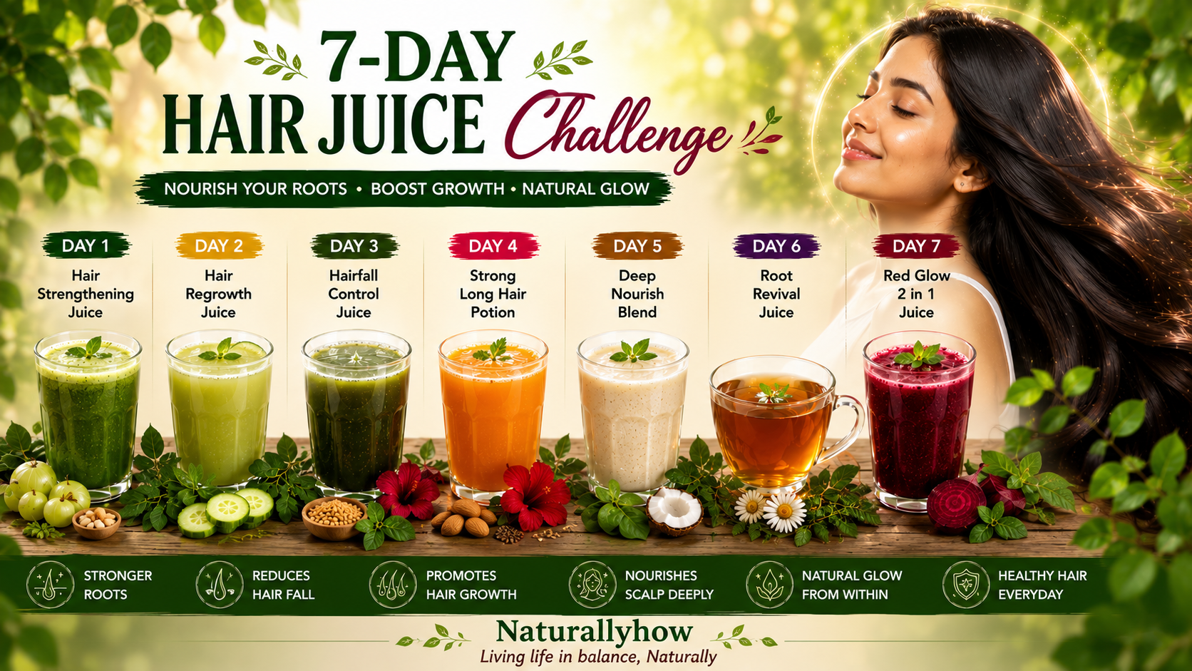 7-Day Natural Juice Challenge for Hair Growth – Ayurvedic juice for Hair Fall Control